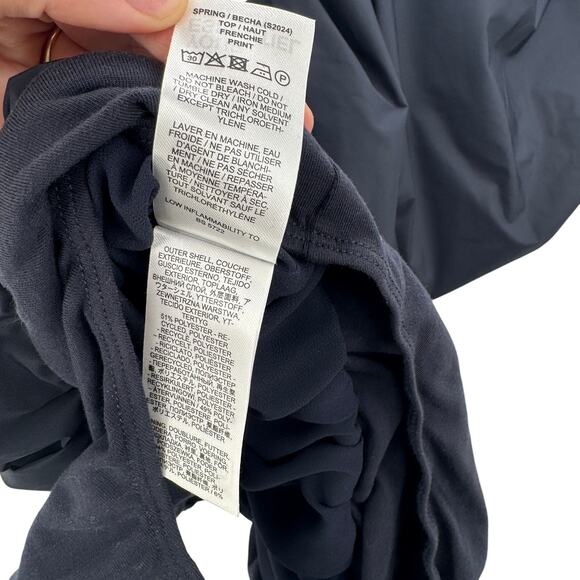 Essentiel Antwerp Women's Blue Bardot‎ Neck Taffeta Bodysuit Size 36/ US 6 - Picture 9 of 12